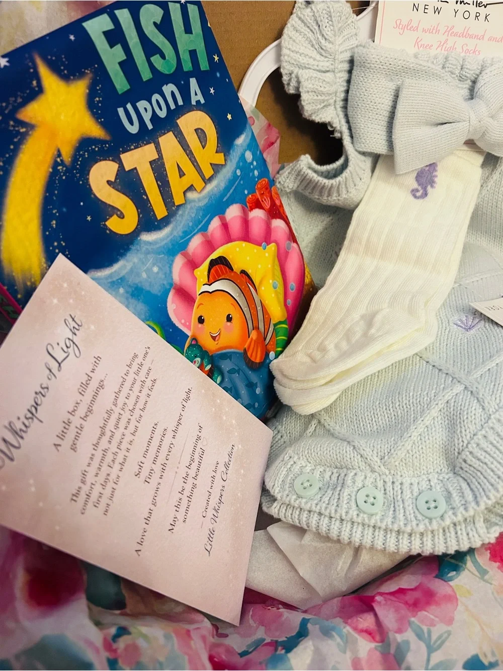 Nicole Miller Baby Girl 6-9M Knit Romper Gift Set NWT Coastal Book